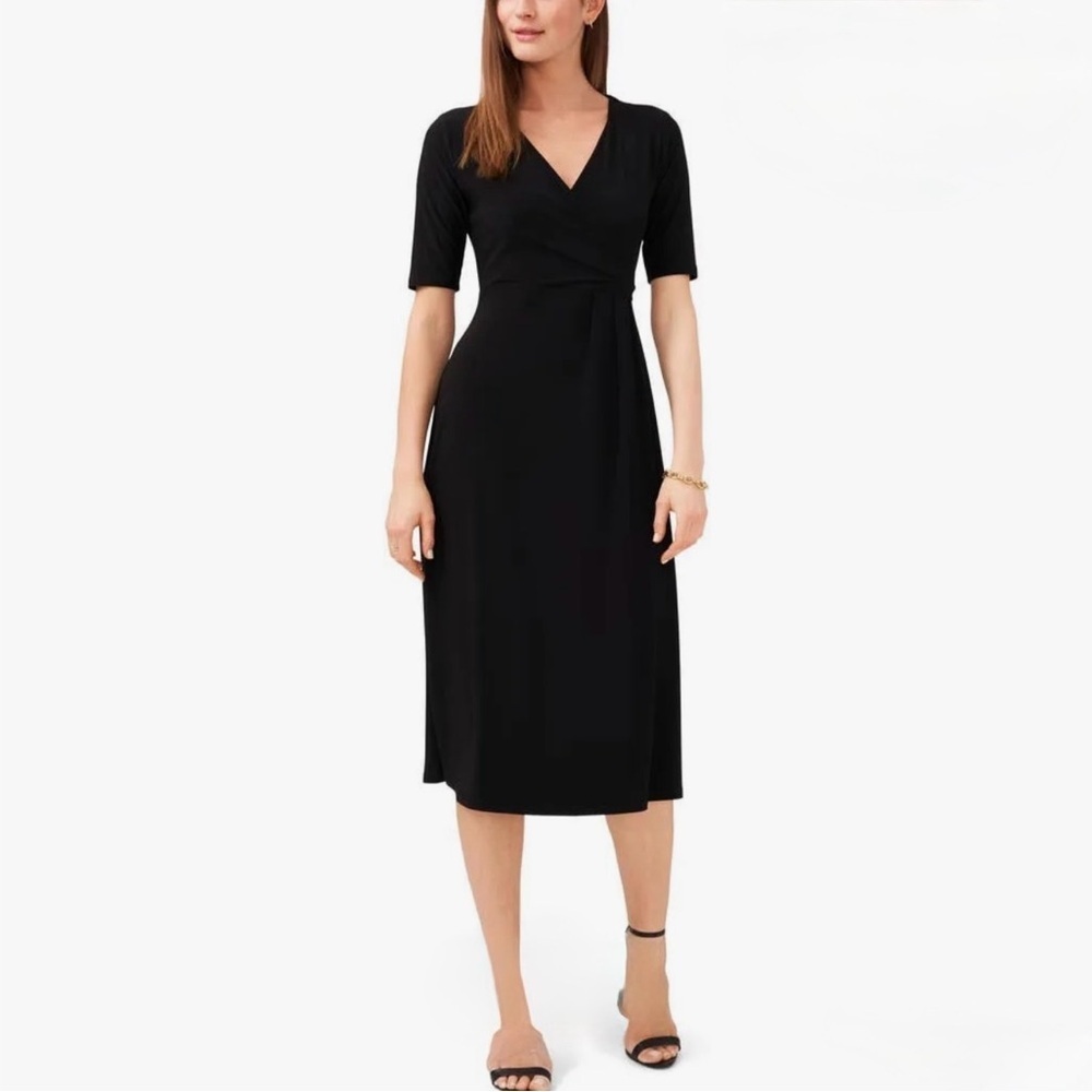 Donna Morgan black wrap dress in excellent condition​